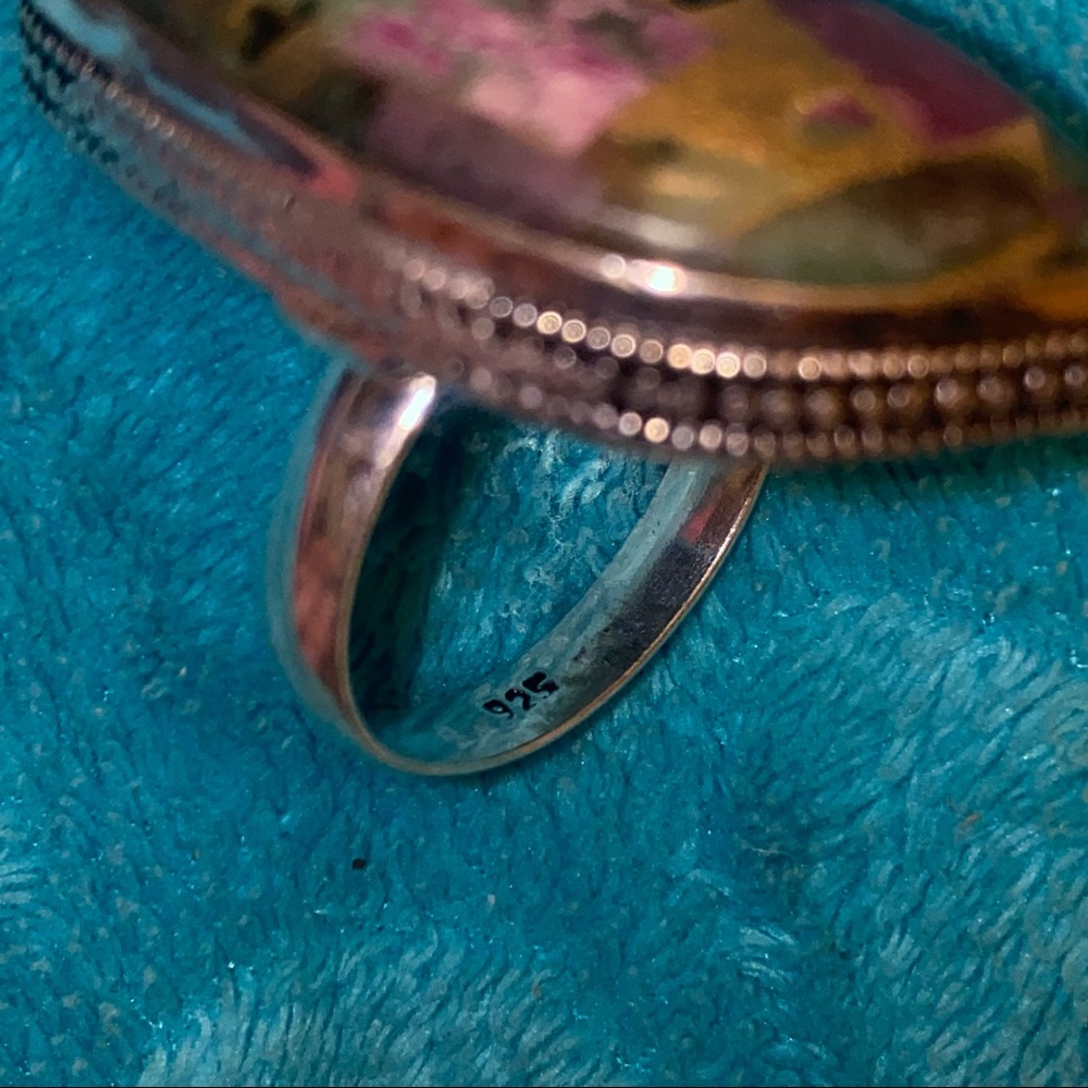 Copper Ruby Zoisite natural Gemstone handcrafted ring 9 - Picture 5 of 7